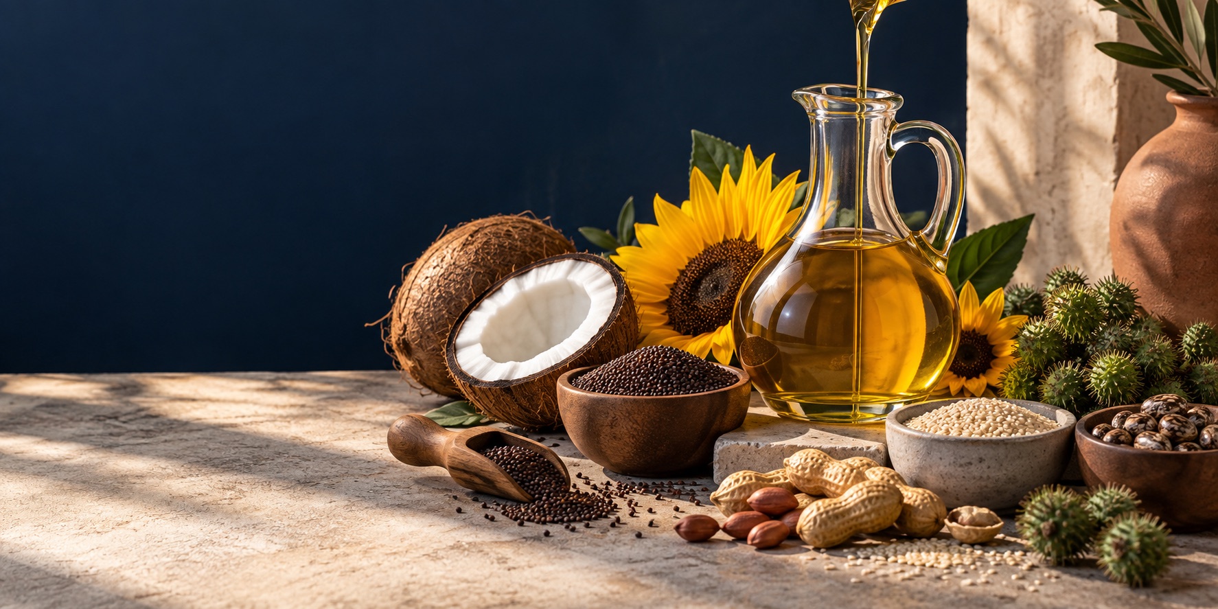 Golden oil and botanical ingredients